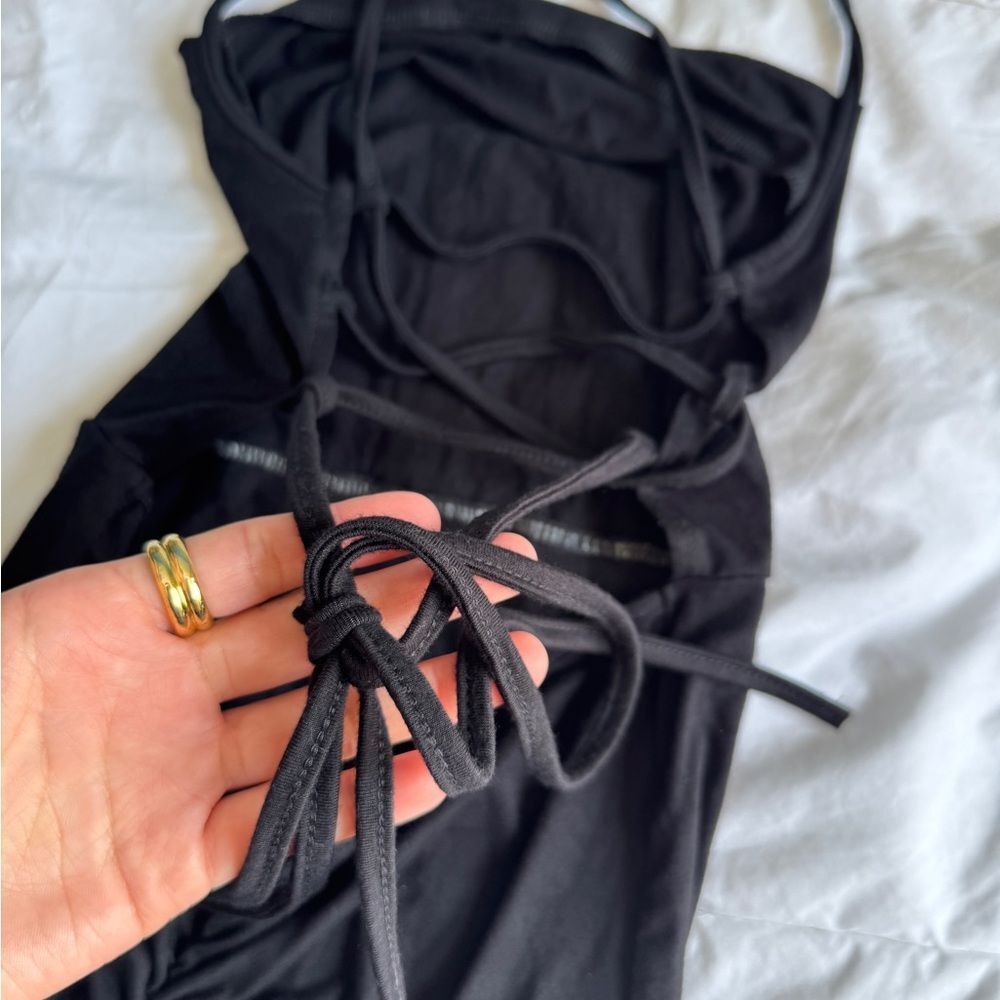 Shein Petite XS Black Spaghetti Strap Maxi Dress – Fitted Long Summer Casual
